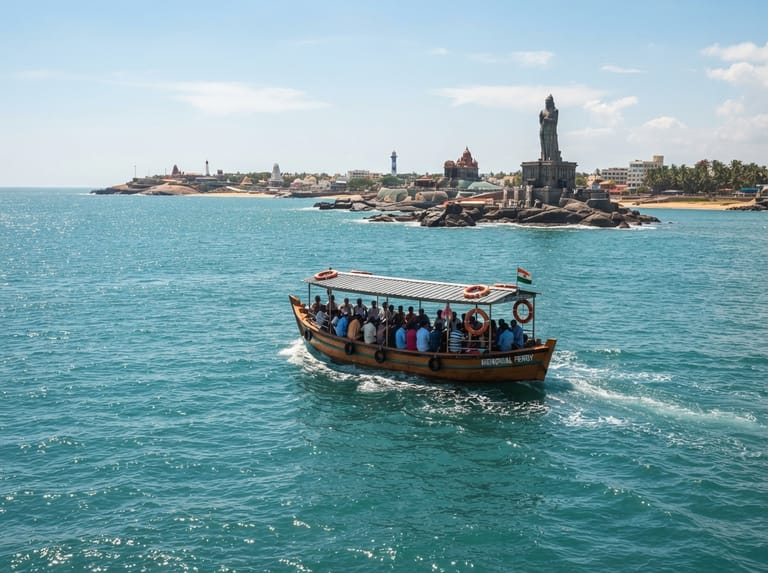 Ferry crossing to Vivekananda Rock Memorial