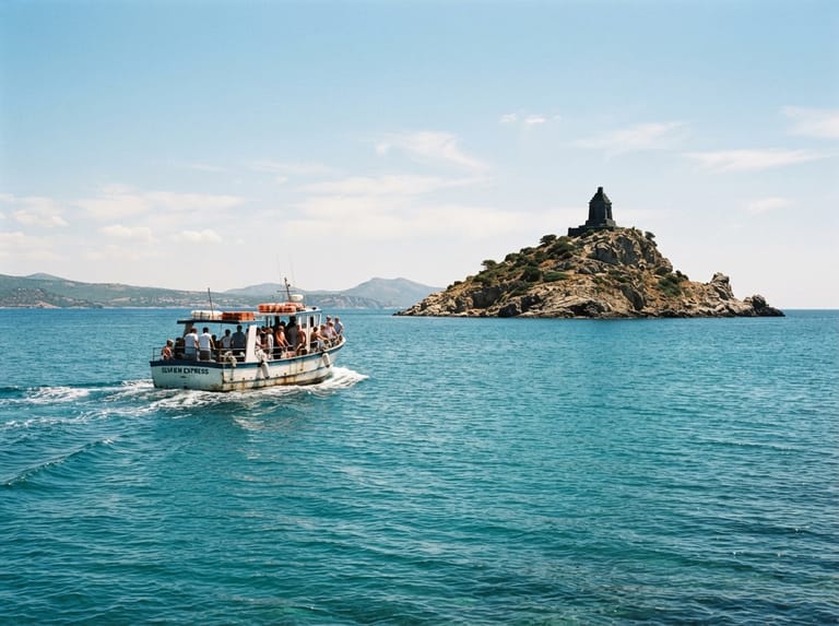 Ferry crossing toward Vivekananda Rock Memorial
