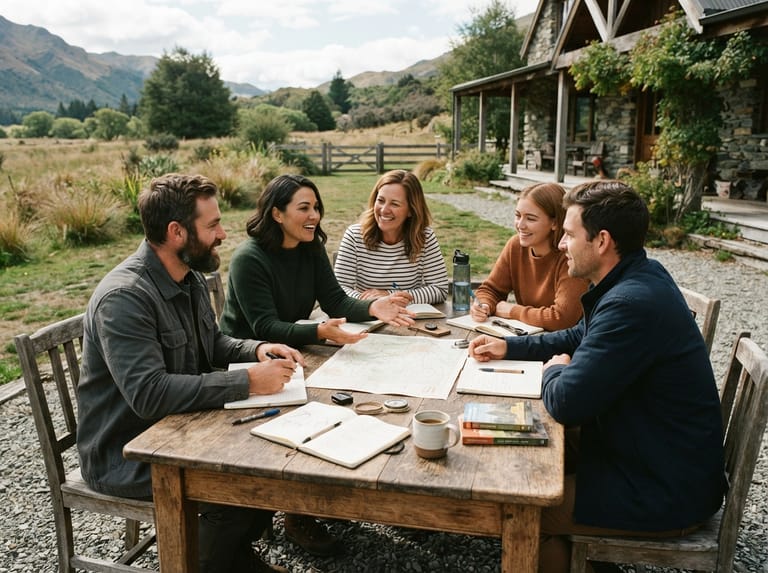 Group of stakeholders in an outdoor discussion setting